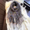 2020 luxe zijde wol sjaal vrouwen plaid lange foulard vrouwelijke glitter sjaal wrap voor dames hijab lente winter dunne warme sjaals