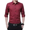 Män Klänningskjorta Mode Långärmad Business Social Tröja Manlig Fast Färgknapp Down Collar Plus Storlek Arbete Vit Svart Skjorta 210706