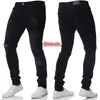 Mannen Jeans Ripped Gat Slim Fit Casual Mens Steet Wear Distressed Pencil Pants Black Light Blue Denim Broeken Volledige lengte Broek 211104