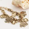 Vintage Bohemian Gold Color Elephant Heart Charms Armband för kvinnor Fashion Chain Gift Pulseira Feminina Jewelry Charm