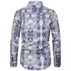 Psychedelic Mandala Print Shirt Mannen Mode Lange Mouw Regelmatige-Fit Plus Size Shirts Mens Party Causal Social Shirt Male 210522