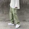 남자 청바지 봄 가을 패션 보라색 남성 한국 바지 하이 스트리트 in 느슨한 넓은 다리 걸레 녹색 바지 플러스 크기 -4292I