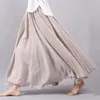 Женская элегантная высокая талия льняна Maxi юбка Летние дамы повседневные эластичные талии 2 слоя юбки SAIA FEMININA 210419