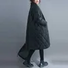 Autumn Winter Women Long Jacket Large Size Quilted Warm Lady Lightweight Coat Oversize Puffer Parkas Wadded Down 211013