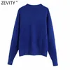 Zevity Frauen Einfach O Neck Soft Touch Casual Stricken Pullover Weibliche Chic Basic Langarm Pullover Freizeit Marke Tops SW902 210922