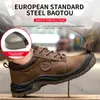 Anti-scalding Work Shoes for Electric Welders Men's Anti-smash and Anti-puncture Lightweight Breathable High-top 211217