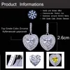 Trendy Micro verharde Cubic Zirconia Stenen Dangle Drop Romantische Liefde Oorbellen Mode Sterling Zilver 925 Sieraden CZ385 210714