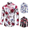 Autumn Fashion Male Shirt Casual Long Sleeve Button Shirt For Men Rose Printed Floral Shirts Men Plus Size 5xl 6xl 7xl