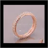 100 argento sterling 925 con zirconi cubici scatola originale Pandora moda San Valentino giorno di nozze in oro rosa donne Mcia Band Ao3Yq