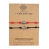 Evil Blue Eye 7 Knot Lucky Armband Justerbar Röd String Amulet för Kvinnor Män Little Boys Girls