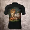 Summer Menswear Designer German Rock Punk Jungle Tiger Hot Rhinestone Printed Polo Shirt Pure Cotton Slim High Quality Hip Hop Male T-shirt #PP0009