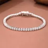 Реал 925 Классические 1521 см теннисные бюджеты 2 мм 3 мм 4 мм 5A Zironia Eternal Wedding Luxury Sellling Silver Bracelet3079232