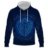 Mäns Hoodies Sweatshirts Vetenskaplig stil 3D-tryck Zipper Casual Spring Höst Streetwear Men Kläder Hooded Top Plus Storlek