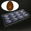 12 Cavidades ovos de páscoa molde de policarbonato de chocolate molde diy fondant baking bosting ferramentas de doces de doces mousse molde de molde de molde7160510