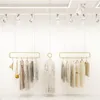 Kledingwinkel Display Rack Commerciële Meubel Muur Hanger Winkelcentrum Dames Decoratie Lichte Luxe Nano Gold Clothes Plank