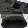 Men's Winter Cargo Pants Casual Warm Thicken Fleece Male Cotton Multi Pockets Long Trousers Military Tactical M-3XL 211119