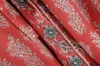 Bohemian V Neck Grass Floral Print Długie Kimono Koszula Etniczne Sznurowanie z Sashes Boho Cardigan Tie Bow Bluzki Topy 210429