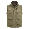 Multi Pocket Tunn Baggy Vest för Män Vår Höst Man Casual Piket Gilet Ärmlös Jacka Sommar Mens Travel Waistcoat 210925