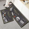 Tapis 2 pièces ensemble dessin animé antidérapant long tapis de cuisine tapis nordique tapis de sol lavable salle de bain entrée paillasson décor à la maison230x