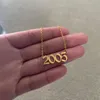 Link, corrente ano de nascimento pulseira de ouro 2005 antigo número inglês colar 1990 a 2021 pulseiras para mulheres casamento aniversário dia data presentes