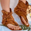 Sandals Retro Women's 2021 Gladiator Ladies Clip Toe Vintage Boots Casual Tassel Rome Fashion Summer Woman Shoes Female
