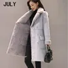 Kadın Kürk Faux Temmuz Kış Kadın Shearling Mont Süet Deri Ceketler Artı Boyutu Gevşek Ceket Orta Uzun Kuzular Yün XS-2XL