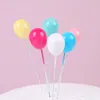 Autres fournitures de fête de fête 15pcs / Set Boules de couleur plaquées or Cake Topper Drapeau de mariage Décor Joyeux anniversaire Cupcake Toppers Dessert Dec