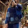 Johnature Chinesischen Stil Baumwolle Leinen Jacken Für Frauen O-Nekc Langarm Vintage Patchwork Farbe Frühling Weibliche Jacken 210521