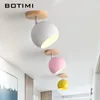 Luzes de teto Botimi Nórdico LED para corredor Moderno de madeira E27 branca rosa amarelo cinza verde metal lâmpada alpendre