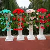 Decoração de festa Estilo Europeu Fashion Wedding adereços decorativos colunas romanas Pilares de plástico branco Pilares de flores de flor da estrada de chumbo stand