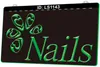 LS1143 Open Nails Beauty Salon Shop Light Sign Sign Led 3D 조각 도매 소매