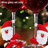 Décorations de Noël Décoration de verre à vin Snowman Elk Santa Claus Party pour la table de table de table de table Bar Fournitures Bonne année A6E4