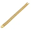 Mens Watch Link Armband Gold Plated rostfritt stålremlänkar Manschett Bangles Hip Hop Jewelry Gift246a