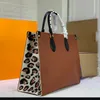 Najwyższej Jakości Leopard Kobiety Tote Torebki Tłoczone Skórzane Portmonetki Portfel Torba Na Ramię Luksusy Lady messenger Tote Crossbody Torby