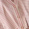 Höst Mode Kvinnor Långärmad Plaid Knitwear Cardigan Toppar + Loose Wide-Ben Byxor Casual Stickning Två Piece Set Kvinna 210506