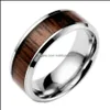 Band Rings Jewelry Stainless Steel Mens Wood High Quality Men S Wooden Titanium Ring For Women Fashion In Bk Drop Delivery 2021 Lywh1