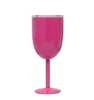 10オンスの飲み物ガラスゴブレット真空二重層サーモカップドリンクウェアバーカップタンブラー茎ワインゴブレット金属ステンレス鋼ガラス赤ワインマグ