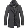 Moda homens misturas de lã engrossar engrossen quente homens casuais negócios trench casaco de lazer sobretudo macho mistura jaquetas de casacos 211011