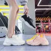 A1 Bahar Beyaz Platformu Sneakers Kadın Rahat Ayakkabılar Kore Nefes Örgü Çorap Bayanlar Pembe Lace Up 2021