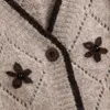 Jesienno-zimowa damska haftowana dzianinowa kardigan z długimi rękawami moda codzienna przytulne ciepłe damskie swetry 210709