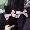 Coussins de siège mignons femmes Bowknot universel voiture appui-tête cou oreiller strass fournitures Auto taille soutien accessoires intérieur