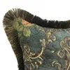 Deluxe Vintage French Rose Dark Green Traditionell Floral Chenille Decorative Home Cushion Cover Style Throw Pillow Case 45x45 CM 21902221