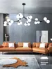 Post Modern LED Chandelier fission Branches Style Glass Balls Ceiling Lamp Living Room Dining Bedroom Lighting Fixtures