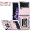 Custodie Bumper Armor per Samsung Galaxy Z Flip3 Flip 3 5G Custodia Ring Stand 360 Protection Hard Cover