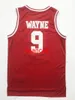 Wayne 9 College Theatre Basketball Jersey All Stitched Men's Movie Jerseys Blanc Rouge Taille S-XXL
