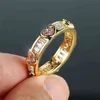 Trendy Female Crystal Heart Thin Ring Classic Gold Color Engagement Ring Charm White Zircon Stone Wedding Rings For Women G1125