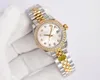 Högkvalitativ 26mm Fashion Gold Ladies Dress Watch Diamond Sapphire Mechanical Automatic Women's Watches rostfritt stål Strap236n