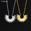 Collier de créateur bijoux de luxe V attirer Vintage Spike Sunburst pendentif à breloque femmes hommes Boho Starburt Collare tour de cou en or