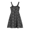 Spaghetti Strap Crop Vest Dress Leopard Print Streetwear Gothic High Waist Slim Sexy Mini Frocks Party Club E-Girl Loose 210417