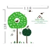 Enfants vert arbre dessin animé enfants chambre décor vinyle autocollant mural 210420